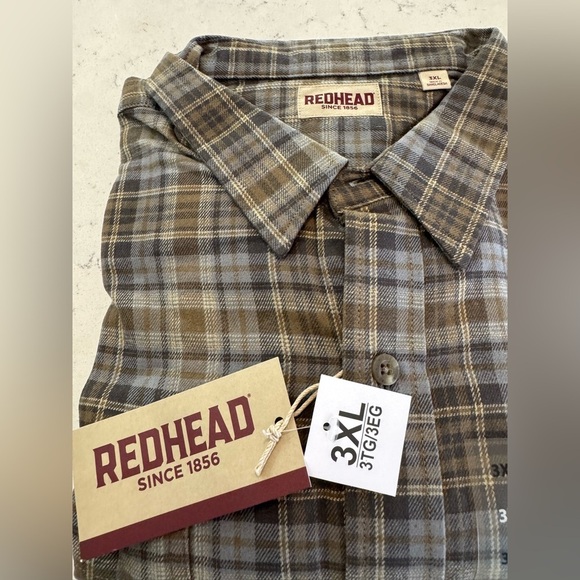 RedHead Ozark Mountain Flannel Button-Down Shirt Mens Granite 3XL New - Picture 3 of 11